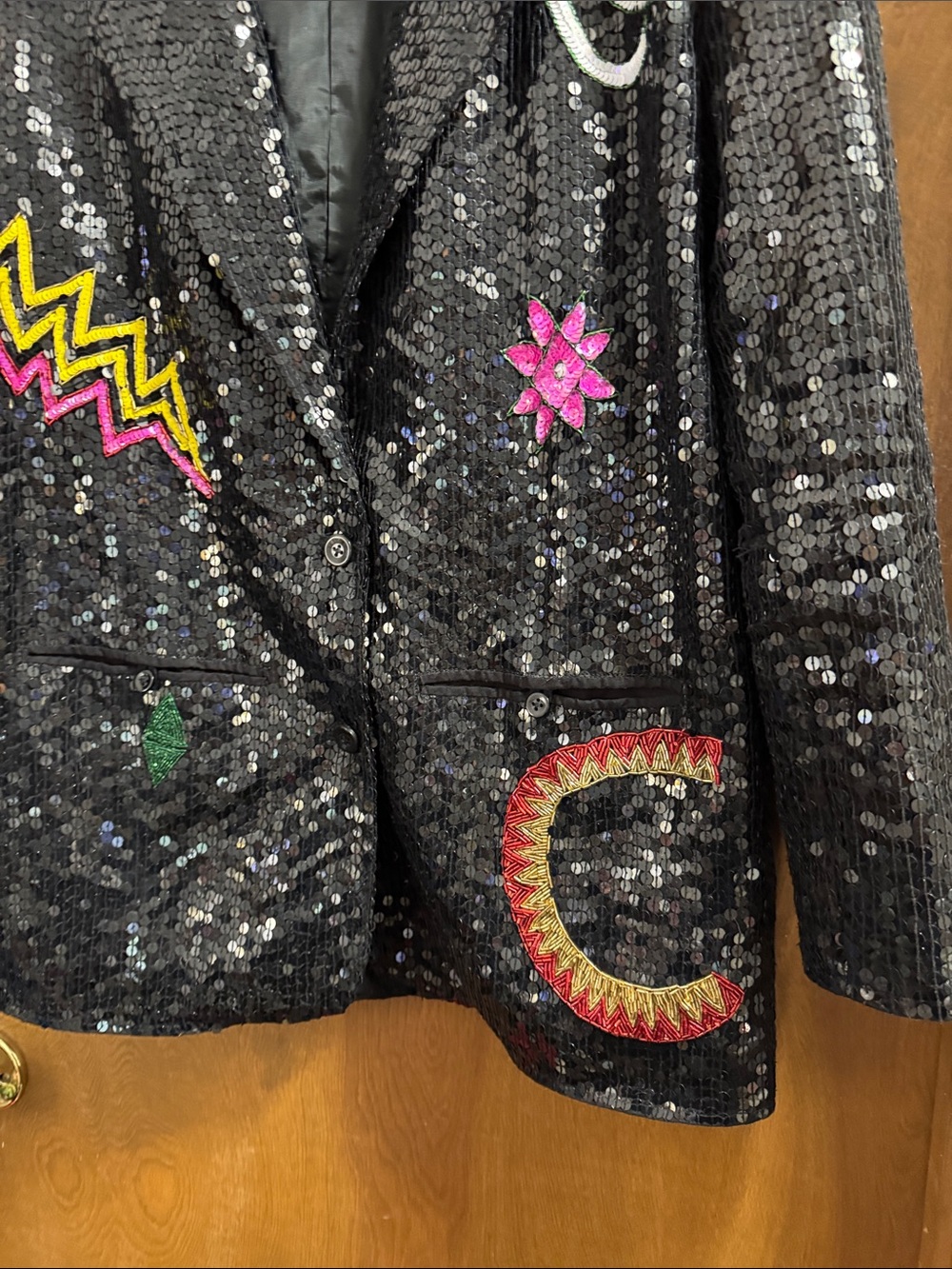 Vintage Sandy Starkman Fully Sequin Blazer Abstract Art - Picture 6 of 12